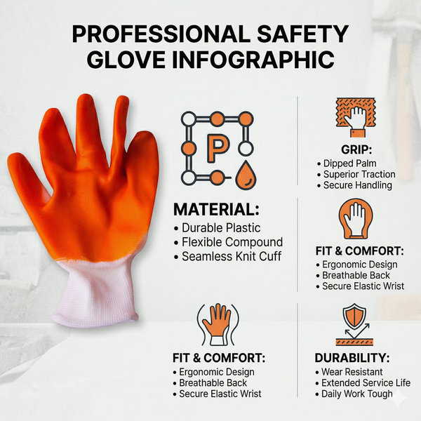 GripGuard Orange Work Gloves Pack
